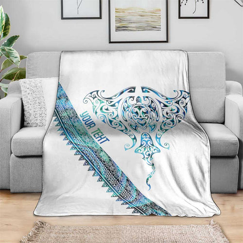 Kahui Whetu Paua shell Kowhaiwhai Taniko Personalised Blanket Manta Ray Shark-Turtle Maori Tribal Style