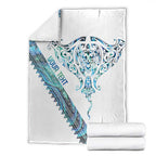 Kahui Whetu Paua shell Kowhaiwhai Taniko Personalised Blanket Manta Ray Shark-Turtle Maori Tribal Style
