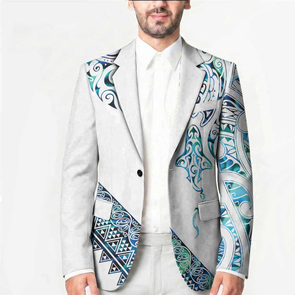 Kahui Whetu Paua shell Kowhaiwhai Taniko Personalised Blazer Manta Ray Shark-Turtle Maori Tribal Style