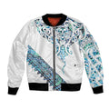 Kahui Whetu Paua shell Kowhaiwhai Taniko Personalised Bomber Jacket Manta Ray Shark-Turtle Maori Tribal Style