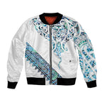 Kahui Whetu Paua shell Kowhaiwhai Taniko Personalised Bomber Jacket Manta Ray Shark-Turtle Maori Tribal Style