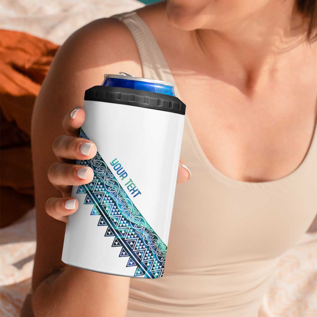 Kahui Whetu Paua shell Kowhaiwhai Taniko Personalised 4 in 1 Can Cooler Tumbler Manta Ray Shark-Turtle Maori Tribal Style