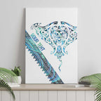 Kahui Whetu Paua shell Kowhaiwhai Taniko Personalised Canvas Wall Art Manta Ray Shark-Turtle Maori Tribal Style