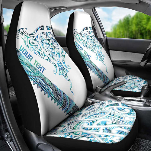 Kahui Whetu Paua shell Kowhaiwhai Taniko Personalised Car Seat Cover Manta Ray Shark-Turtle Maori Tribal Style