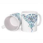 Kahui Whetu Paua shell Kowhaiwhai Taniko Personalised Ceramic Mug Manta Ray Shark-Turtle Maori Tribal Style
