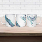 Kahui Whetu Paua shell Kowhaiwhai Taniko Personalised Ceramic Mug Manta Ray Shark-Turtle Maori Tribal Style