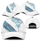 Kahui Whetu Paua shell Kowhaiwhai Taniko Classic Cap Manta Ray Shark-Turtle Maori Tribal Style