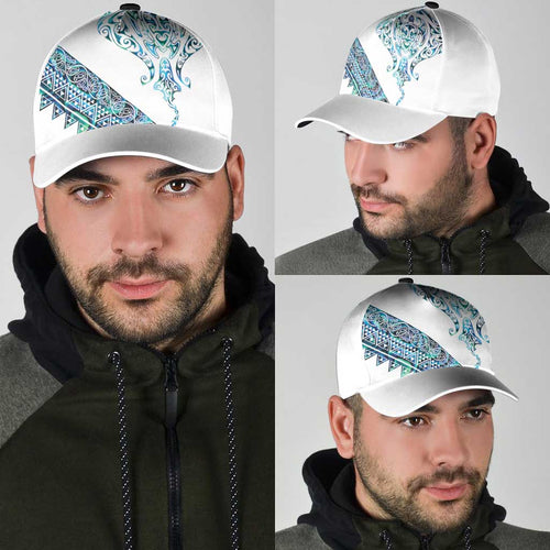 Kahui Whetu Paua shell Kowhaiwhai Taniko Classic Cap Manta Ray Shark-Turtle Maori Tribal Style