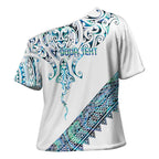 Kahui Whetu Paua shell Kowhaiwhai Taniko Personalised Cross Shoulder Shirt Manta Ray Shark-Turtle Maori Tribal Style