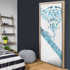 Kahui Whetu Paua shell Kowhaiwhai Taniko Personalised Door Cover Manta Ray Shark-Turtle Maori Tribal Style