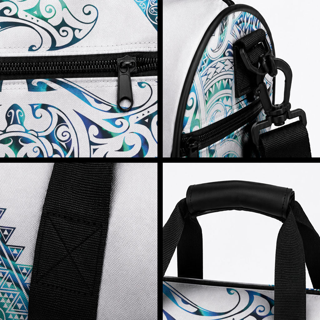 Kahui Whetu Paua shell Kowhaiwhai Taniko Personalised Duffle Bag Manta Ray Shark-Turtle Maori Tribal Style