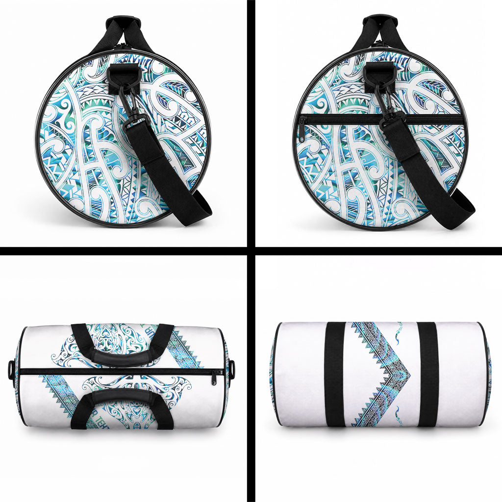 Kahui Whetu Paua shell Kowhaiwhai Taniko Personalised Duffle Bag Manta Ray Shark-Turtle Maori Tribal Style