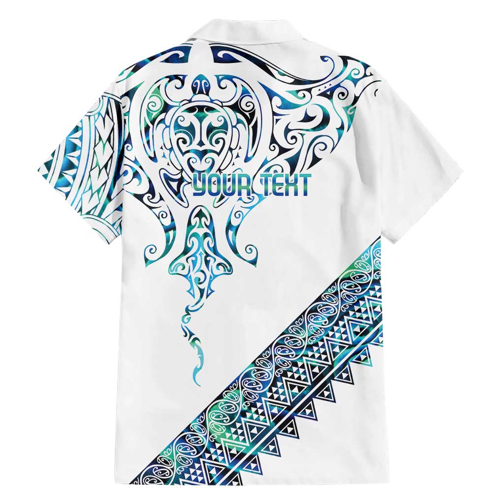 Kahui Whetu Paua shell Kowhaiwhai Taniko Personalised Family Matching Puletasi and Hawaiian Shirt Manta Ray Shark-Turtle Maori Tribal Style
