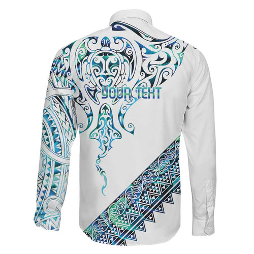 Kahui Whetu Paua shell Kowhaiwhai Taniko Personalised Family Matching Summer Maxi Dress and Hawaiian Shirt Manta Ray Shark-Turtle Maori Tribal Style