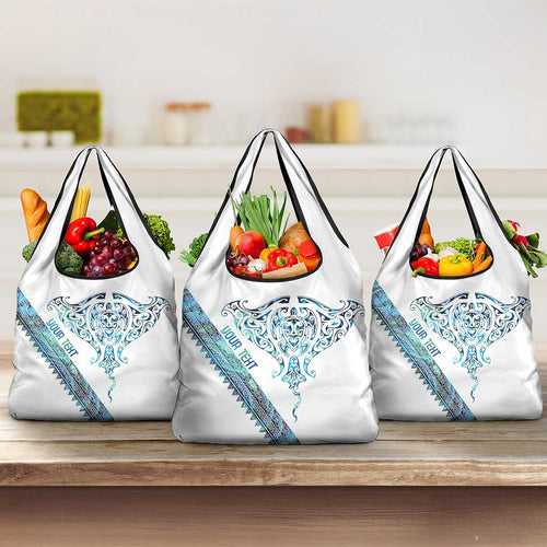 Kahui Whetu Paua shell Kowhaiwhai Taniko Personalised Grocery Bag Manta Ray Shark-Turtle Maori Tribal Style