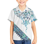 Kahui Whetu Paua shell Kowhaiwhai Taniko Personalised Hawaiian Shirt Manta Ray Shark-Turtle Maori Tribal Style
