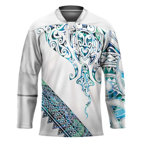 Kahui Whetu Paua shell Kowhaiwhai Taniko Personalised Hockey Jersey Manta Ray Shark-Turtle Maori Tribal Style