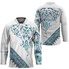 Kahui Whetu Paua shell Kowhaiwhai Taniko Personalised Hockey Jersey Manta Ray Shark-Turtle Maori Tribal Style
