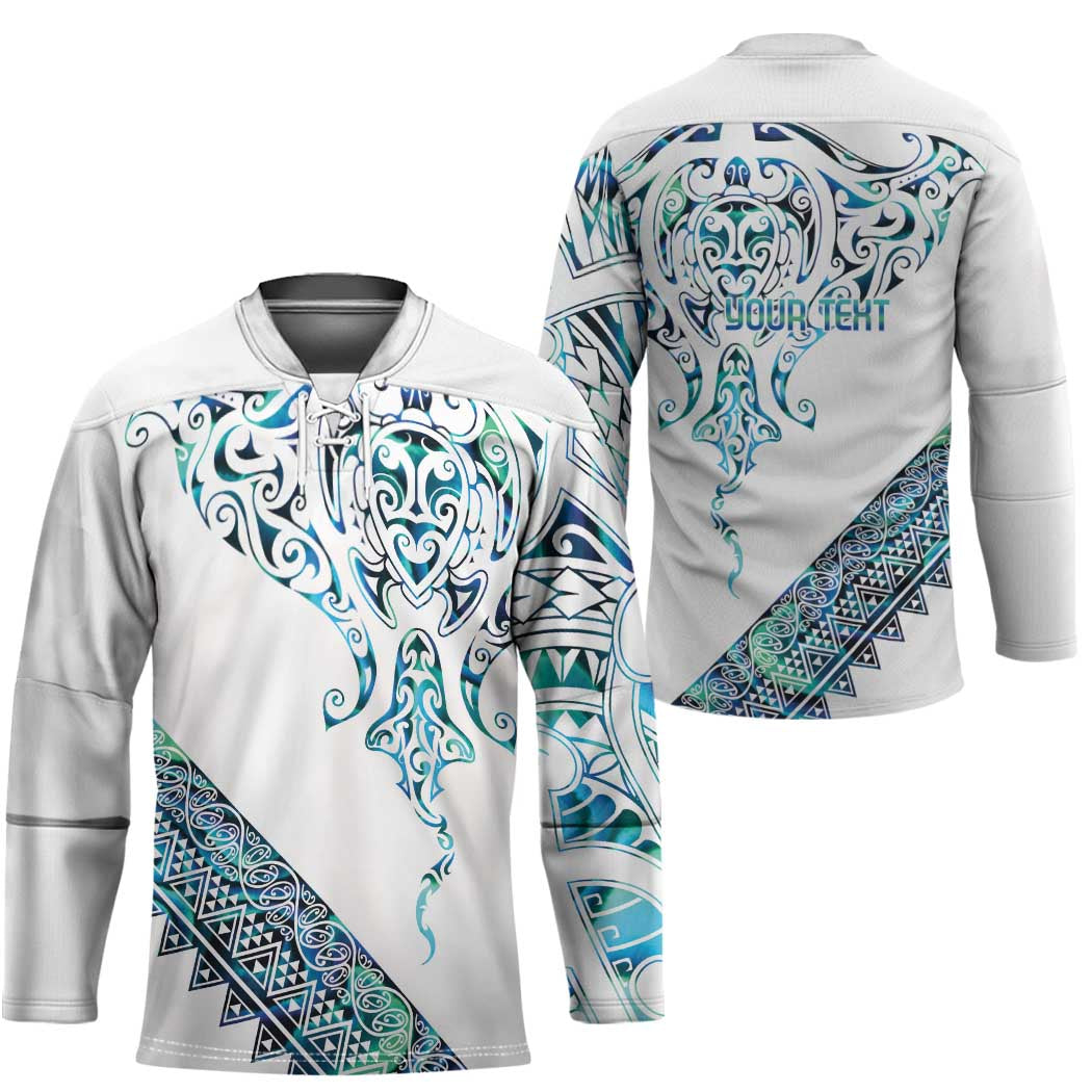 Kahui Whetu Paua shell Kowhaiwhai Taniko Personalised Hockey Jersey Manta Ray Shark-Turtle Maori Tribal Style