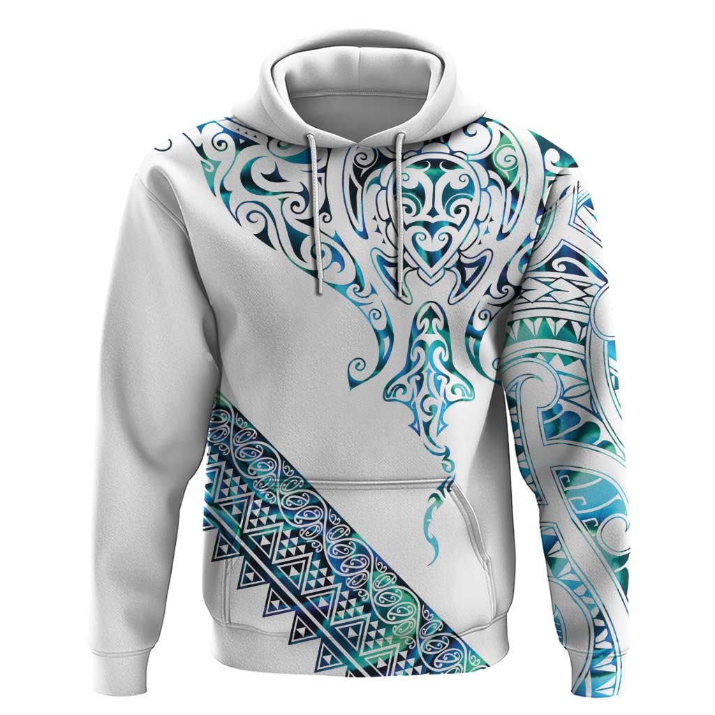 Kahui Whetu Paua shell Kowhaiwhai Taniko Personalised Hoodie Manta Ray Shark-Turtle Maori Tribal Style