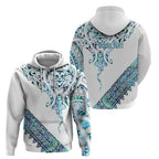 Kahui Whetu Paua shell Kowhaiwhai Taniko Personalised Hoodie Manta Ray Shark-Turtle Maori Tribal Style