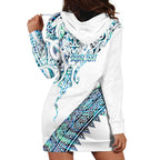 Kahui Whetu Paua shell Kowhaiwhai Taniko Personalised Hoodie Dress Manta Ray Shark-Turtle Maori Tribal Style