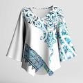 Kahui Whetu Paua shell Kowhaiwhai Taniko Personalised Kimono Sleeve Blouse Manta Ray Shark-Turtle Maori Tribal Style