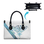 Kahui Whetu Paua shell Kowhaiwhai Taniko Personalised Leather Bag Manta Ray Shark-Turtle Maori Tribal Style