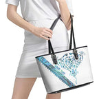 Kahui Whetu Paua shell Kowhaiwhai Taniko Personalised Leather Tote Bag Manta Ray Shark-Turtle Maori Tribal Style