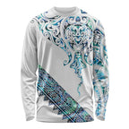 Kahui Whetu Paua shell Kowhaiwhai Taniko Personalised Long Sleeve Shirt Manta Ray Shark-Turtle Maori Tribal Style