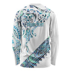 Kahui Whetu Paua shell Kowhaiwhai Taniko Personalised Long Sleeve Shirt Manta Ray Shark-Turtle Maori Tribal Style