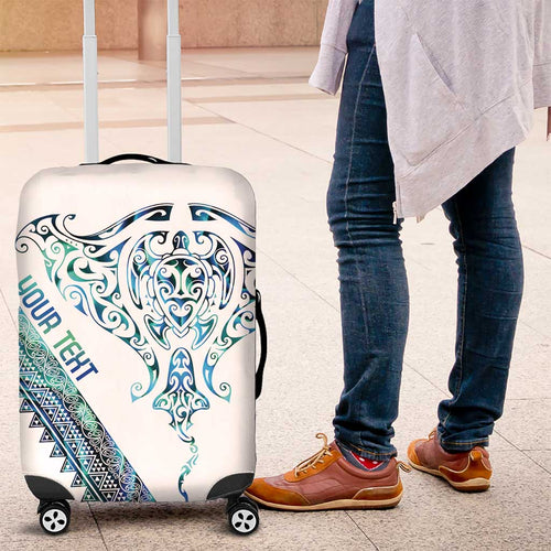 Kahui Whetu Paua shell Kowhaiwhai Taniko Personalised Luggage Cover Manta Ray Shark-Turtle Maori Tribal Style