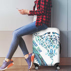 Kahui Whetu Paua shell Kowhaiwhai Taniko Personalised Luggage Cover Manta Ray Shark-Turtle Maori Tribal Style