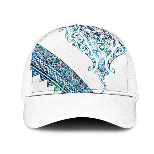 Kahui Whetu Paua shell Kowhaiwhai Taniko Mesh Trucker Cap Manta Ray Shark-Turtle Maori Tribal Style