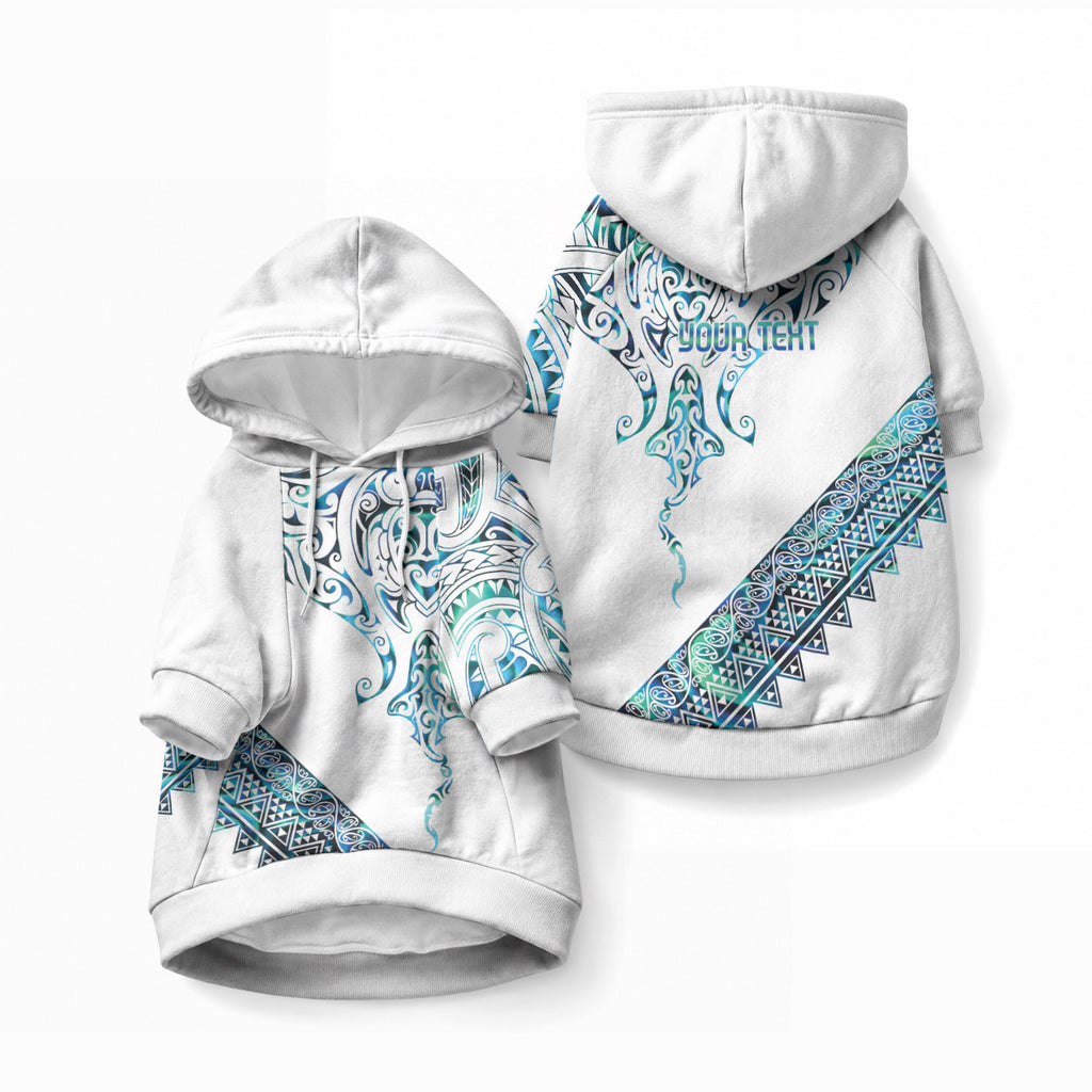 Kahui Whetu Paua shell Kowhaiwhai Taniko Personalised Pet Hoodie Manta Ray Shark-Turtle Maori Tribal Style