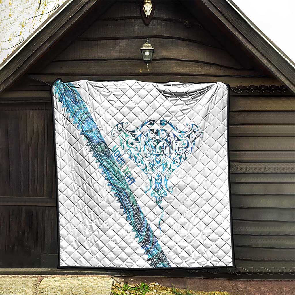 Kahui Whetu Paua shell Kowhaiwhai Taniko Personalised Quilt Manta Ray Shark-Turtle Maori Tribal Style
