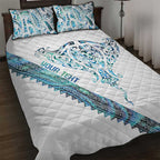 Kahui Whetu Paua shell Kowhaiwhai Taniko Personalised Quilt Bed Set Manta Ray Shark-Turtle Maori Tribal Style