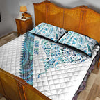 Kahui Whetu Paua shell Kowhaiwhai Taniko Personalised Quilt Bed Set Manta Ray Shark-Turtle Maori Tribal Style