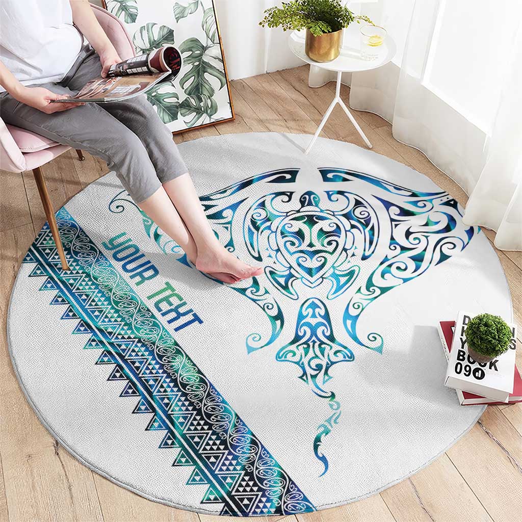 Kahui Whetu Paua shell Kowhaiwhai Taniko Personalised Round Carpet Manta Ray Shark-Turtle Maori Tribal Style