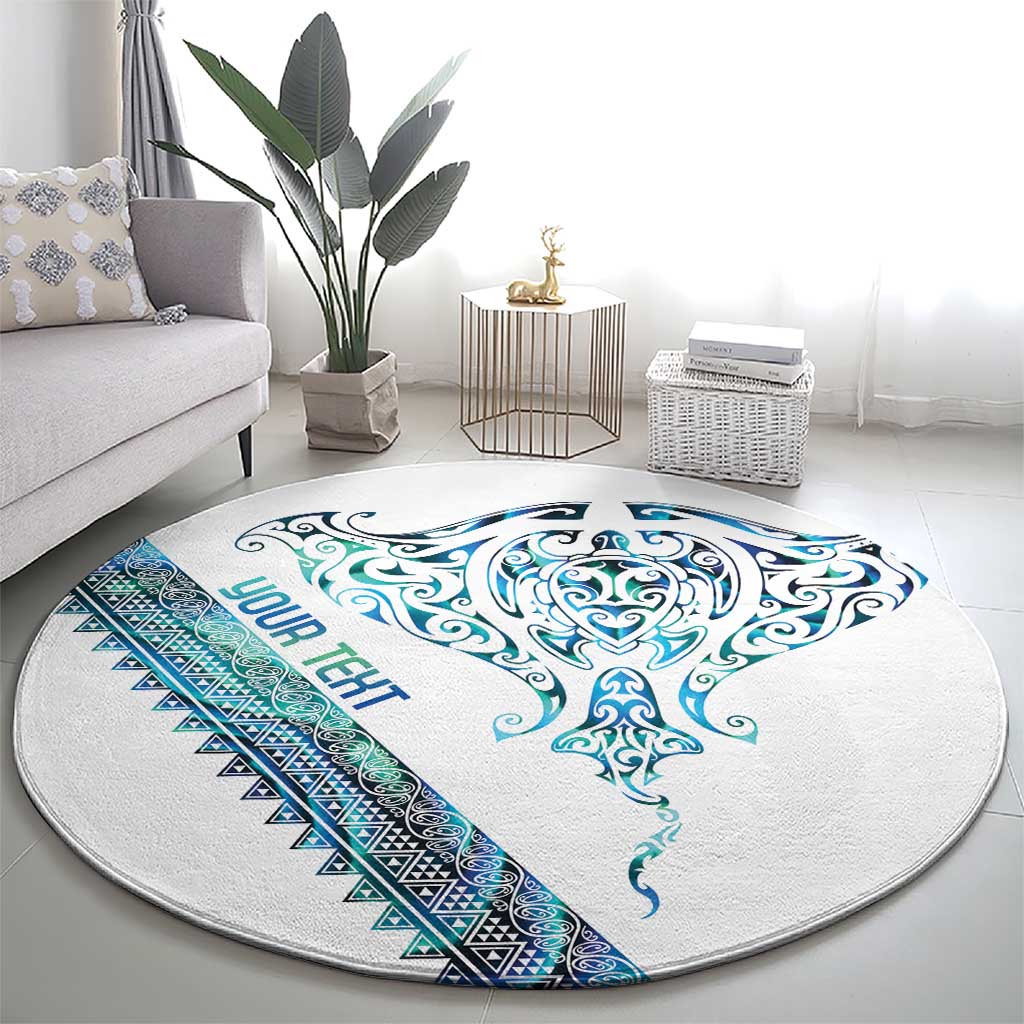 Kahui Whetu Paua shell Kowhaiwhai Taniko Personalised Round Carpet Manta Ray Shark-Turtle Maori Tribal Style
