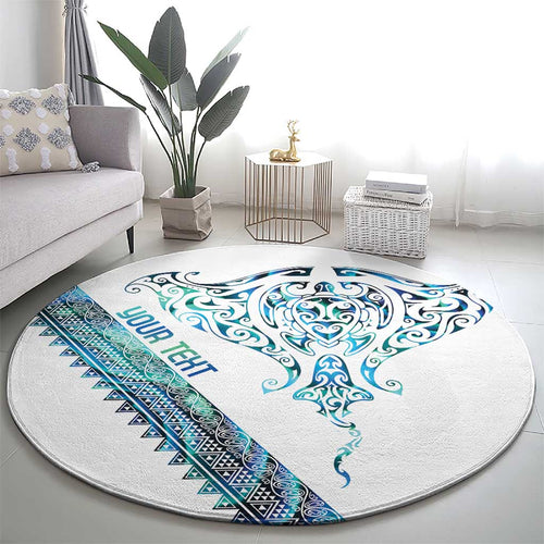 Kahui Whetu Paua shell Kowhaiwhai Taniko Personalised Round Carpet Manta Ray Shark-Turtle Maori Tribal Style