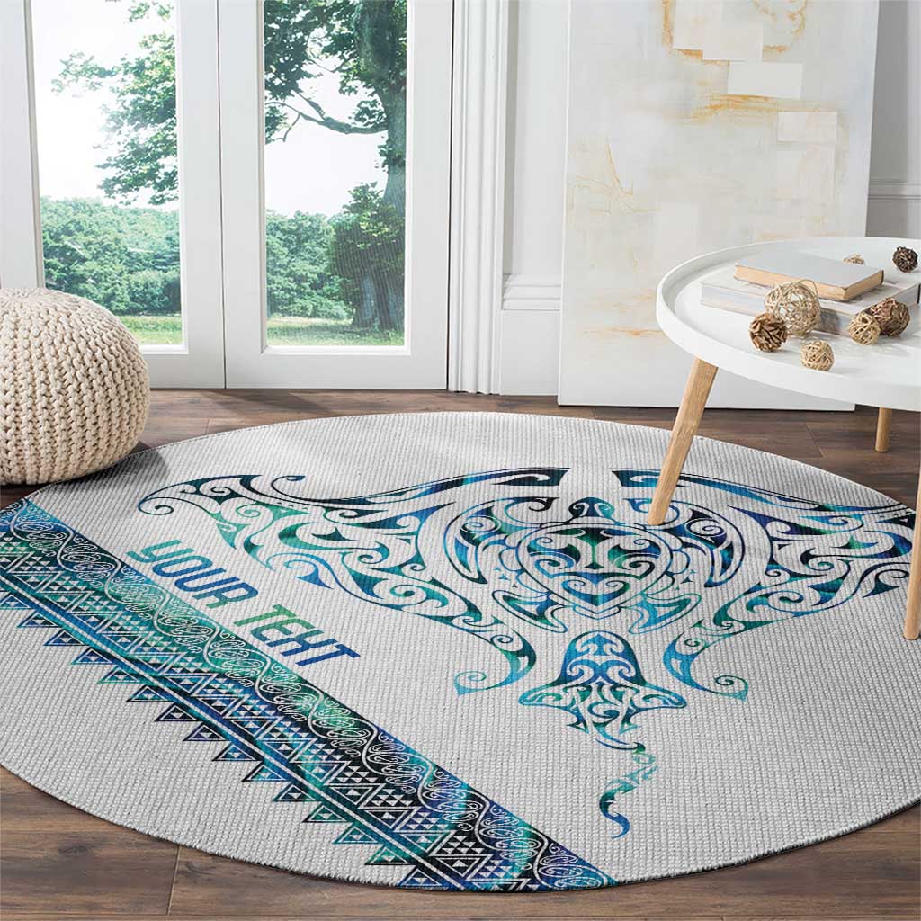 Kahui Whetu Paua shell Kowhaiwhai Taniko Personalised Round Carpet Manta Ray Shark-Turtle Maori Tribal Style