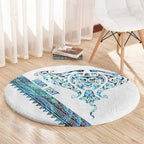 Kahui Whetu Paua shell Kowhaiwhai Taniko Personalised Round Carpet Manta Ray Shark-Turtle Maori Tribal Style