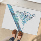 Kahui Whetu Paua shell Kowhaiwhai Taniko Personalised Rubber Doormat Manta Ray Shark-Turtle Maori Tribal Style