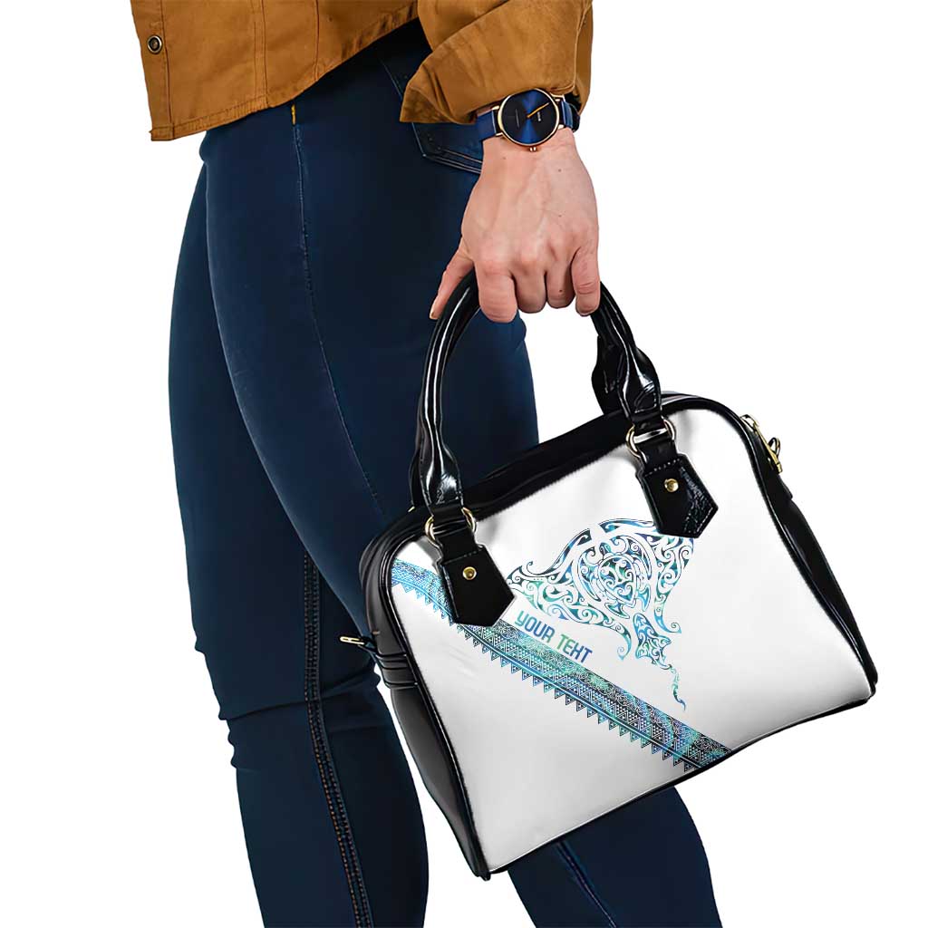 Kahui Whetu Paua shell Kowhaiwhai Taniko Personalised Shoulder Handbag Manta Ray Shark-Turtle Maori Tribal Style