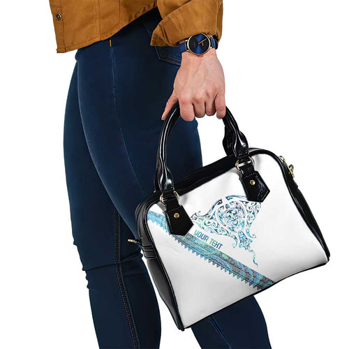 Kahui Whetu Paua shell Kowhaiwhai Taniko Personalised Shoulder Handbag Manta Ray Shark-Turtle Maori Tribal Style