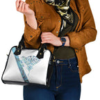 Kahui Whetu Paua shell Kowhaiwhai Taniko Personalised Shoulder Handbag Manta Ray Shark-Turtle Maori Tribal Style
