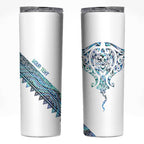 Kahui Whetu Paua shell Kowhaiwhai Taniko Personalised Skinny Tumbler Manta Ray Shark-Turtle Maori Tribal Style