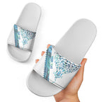 Kahui Whetu Paua shell Kowhaiwhai Taniko Personalised Slide Sandals Manta Ray Shark-Turtle Maori Tribal Style