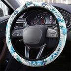 Kahui Whetu Paua shell Kowhaiwhai Taniko Steering Wheel Cover Manta Ray Shark-Turtle Maori Tribal Style